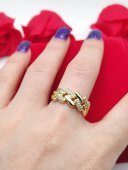 Inel zig-Zag placat cu aur 14k