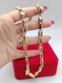 Lant barbat New Medusa placat cu aur 14k