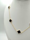 Lant Black Trifoi placat cu aur 14k