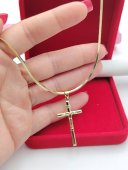 Lant cu cruce Define placat cu aur 14k