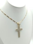 Lant Cartier cu cruce-placat cu aur 14k