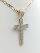 Lant Cartier cu cruce-placat cu aur 14k