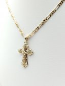 Lant Cartier Jesus-placat cu aur 14 k