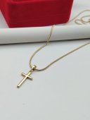 Lant cu cruce -60 cm- placat cu aur14k