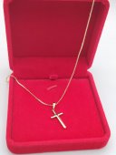 Lant cu cruce -placat cu aur 14k