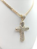 Lant cu cruce Fancy-placat cu aur 14k