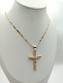Lant cu cruce mare-placat cu aur 14k