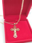 Lant cu cruce Shineplacat cu aur 14k