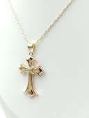 Lant cu cruce Ultra Fine placat cu aur 14k