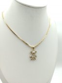 Lant cu pandantiv Ursulet-placat cu aur 14k