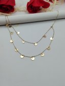 Lant Double Small Coins -placat cu aur 14k