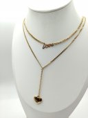 Lant dublu LOVE placat cu aur 18k