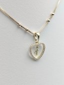 Lant Heart Cross-placat cu aur 14k