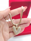 Lant Heart2-placat cu aur 14k