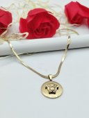 Lant Medusa simplu, banut 2,5cm-placat cu aur 18k