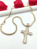 Lant Thick cu cruce mare -placat cu aur 14k
