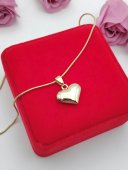 Lantisor Big Heart 2-placat cu aur 14k
