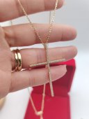 Lantisor Fancy Diamonds placat cu aur 14k