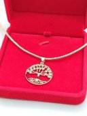 Lantisor Pomul vietii 2 placat cu aur 14k