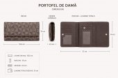 Portofel Dama Elegance Ruby – Piele Ecologică - Maro