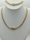 Set  Monaco - cuban din otel inoxidabil placat cu aur 14k-8mm