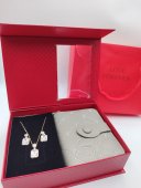 Set Cadou Dama Gold Diamond - Portofel gri perlat & Set Bijuterii