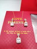 Set Cadou Dama Gold Diamond - Portofel gri perlat & Set Bijuterii