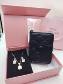 Set Cadou Dama Gold Diamond - Portofel negru & Set Bijuterii