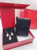 Set Cadou Dama Gold Diamond - Portofel negru & Set Bijuterii