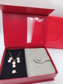 Set Cadou Dama White Pearl -Portofel gri perlat & Set Bijuterii