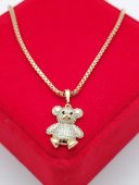 Set cu pandantiv Ursulet-placat cu aur 14k