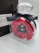 Set cadou dama - Inel dublu fix Luxe cu piatra alba  & trandafiri