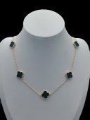 Set Green Trifoi complet, placat cu aur 14k