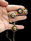 Set Banut mic gravat placat cu aur 18k