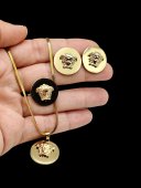 Set Medusa simplu- 2cm placat cu aur 18k