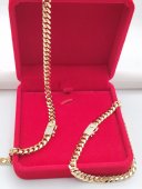 Set Monaco Cuban 6mm-placat cu aur 14k