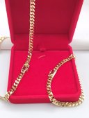 Set Monaco Cuban simple 6mm-placat cu aur 14k