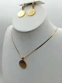 Set Simple cu banut-lant si cercei cu tortita- placat cu aur 14 k