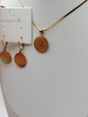 Set Simple cu banut-lant si cercei cu tortita- placat cu aur 14 k