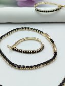 Set Tennis Black placat cu aur 14k