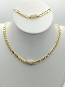 Set White Monaco din otel inoxidabil placat cu aur 14k-  6 mm