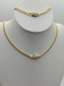 Set White Monaco din otel inoxidabil placat cu aur 14k- 4mm