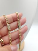 Set White Monaco din otel inoxidabil placat cu aur 14k- 4mm