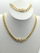 Set White Monaco din otel inoxidabil placat cu aur 14k- 8 mm