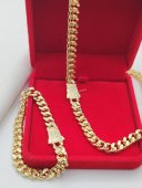 Set White Monaco din otel inoxidabil placat cu aur 14k- 8 mm