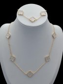 Set White Trifoi complet, placat cu aur 14k
