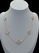 Set White Trifoi complet, placat cu aur 14k